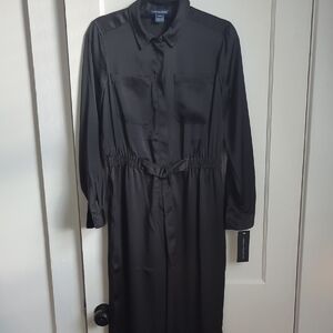 French Connection Dark Slate Long Sleeve Jumpsuit Size 6 - NWT